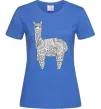 Женская футболка Лама візерунки Ярко-синий фото