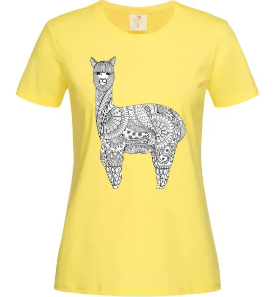Женская футболка Лама візерунки Лимонный фото