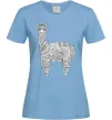 Женская футболка Лама візерунки Голубой фото