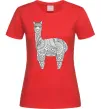 Женская футболка Лама візерунки Красный фото