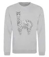 Свитшот Лама візерунки Серый меланж фото