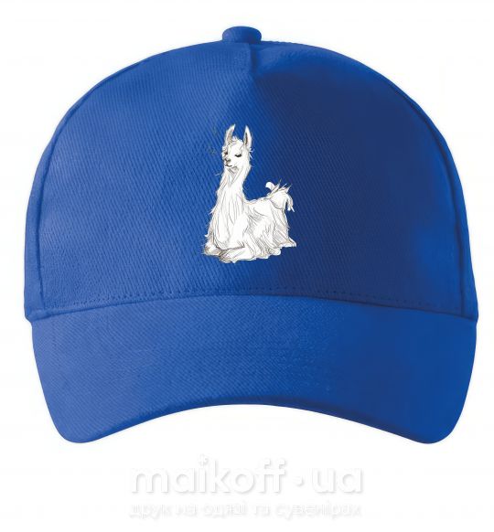 Кепка Альпака белая Ярко-синий фото