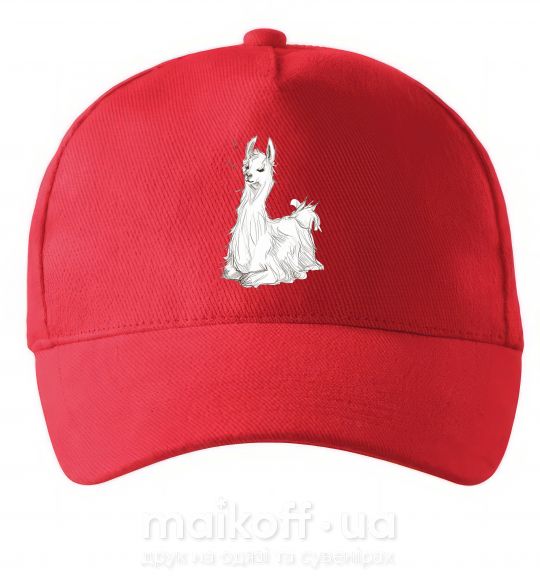 Кепка Альпака белая Красный фото