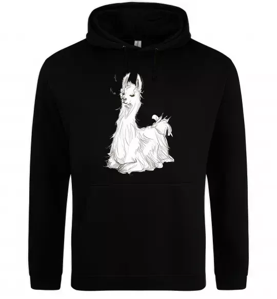 Мужская толстовка (худи) Альпака біла Черный фото