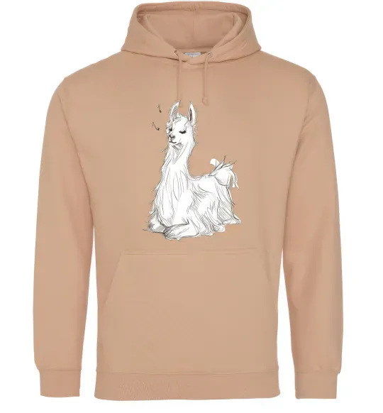 Мужская толстовка (худи) Альпака біла Песочный фото