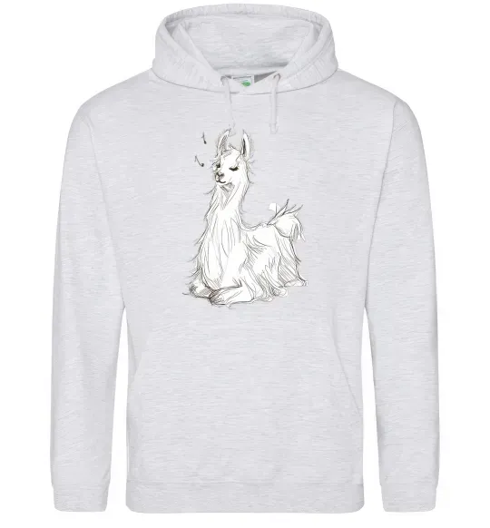 Жіноча толстовка (худі) Альпака біла Сірий меланж фото