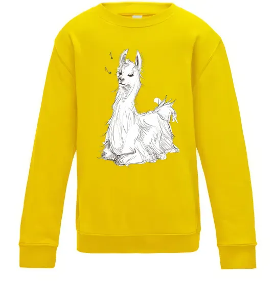 Детский Свитшот Альпака біла Солнечно желтый фото