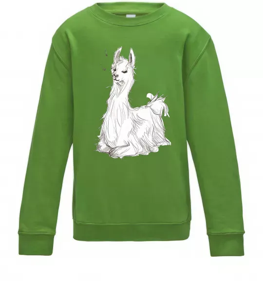Детский Свитшот Альпака біла Лаймовый фото