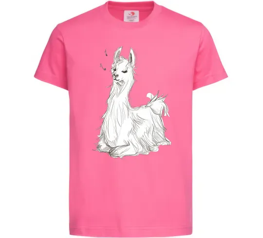 Детская футболка Альпака біла Ярко-розовый фото