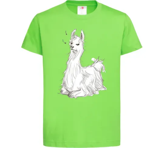 Детская футболка Альпака біла Лаймовый фото