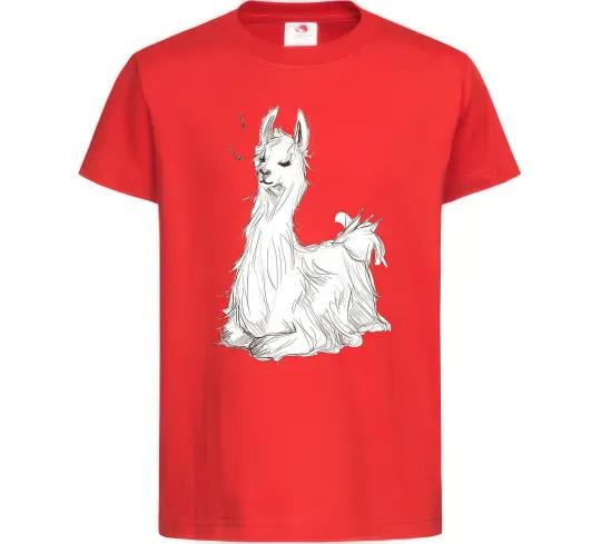 Детская футболка Альпака біла Красный фото