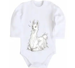 Дитячий бодік Bright lama Білий фото