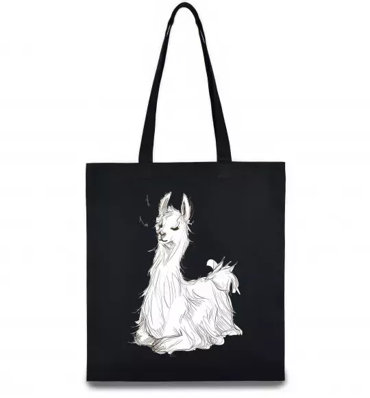 Эко-сумка Альпака біла Черный фото