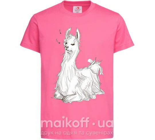 Дитяча футболка Альпака белая Яскраво-рожевий фото