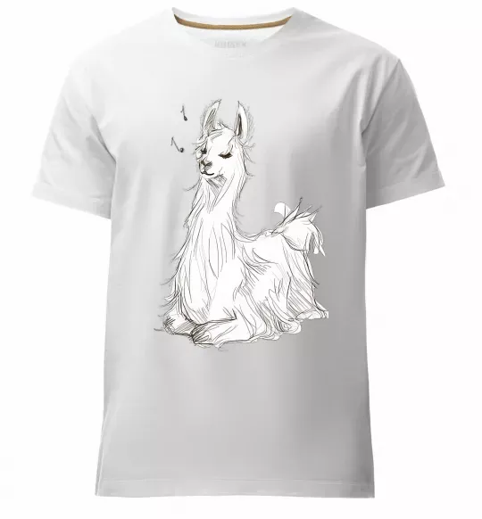 Мужская премиум футболка Альпака біла Белый фото