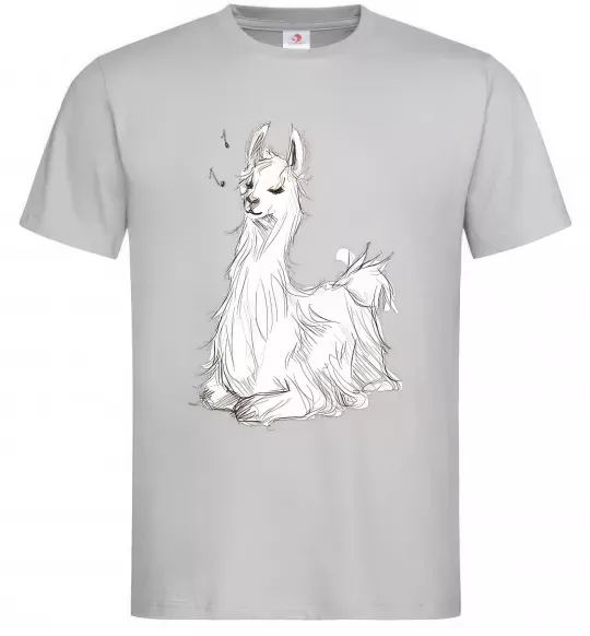 Мужская футболка Альпака біла Серый фото