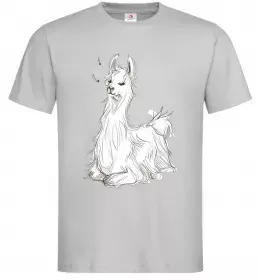 Мужская футболка Альпака біла Серый фото