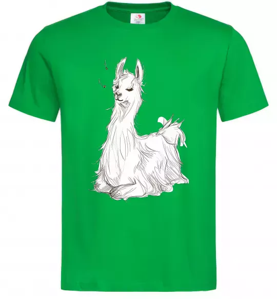 Мужская футболка Альпака біла Зеленый фото