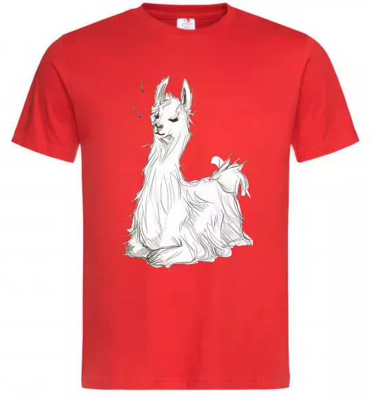 Мужская футболка Альпака біла Красный фото