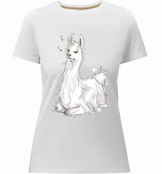 Женская премиум футболка Альпака біла Белый фото