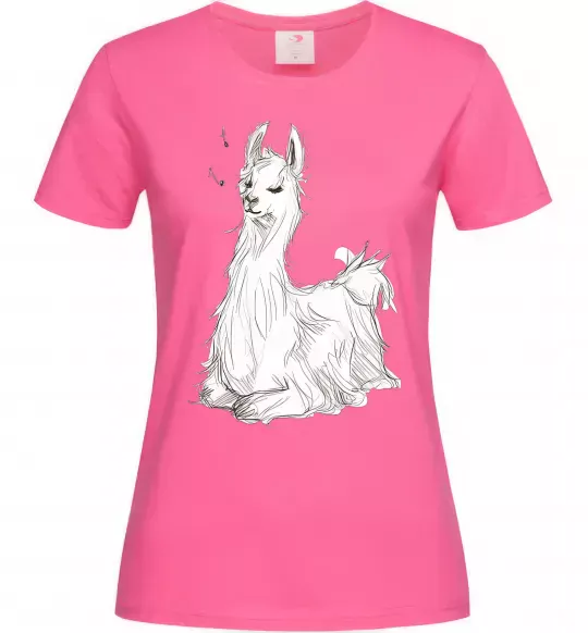 Жіноча футболка Альпака біла Яскраво-рожевий фото