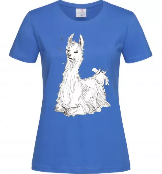 Жіноча футболка Альпака біла Яскраво-синій фото