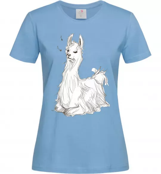 Жіноча футболка Альпака біла Блакитний фото