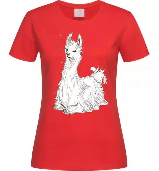 Жіноча футболка Альпака біла Червоний фото