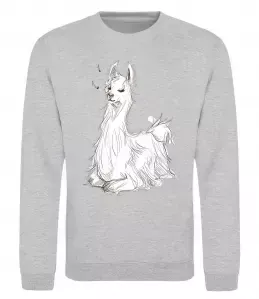 Свитшот Лама закохана Серый меланж фото