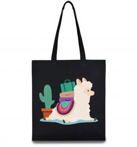 Эко-сумка Лама переїзд Черный фото