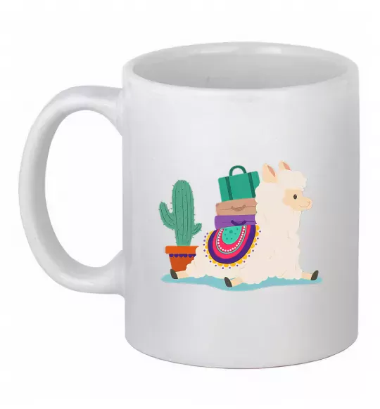 Чашка керамическая Лама переїзд Белый фото