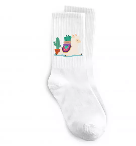 Носки Лама переїзд Белый фото