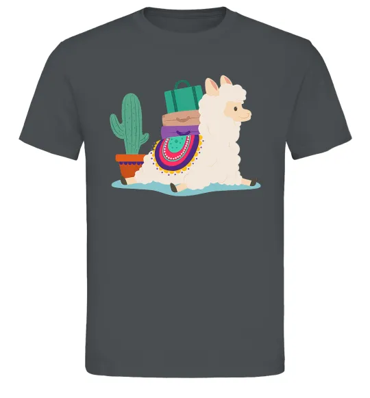 Мужская футболка Лама переїзд Графит фото