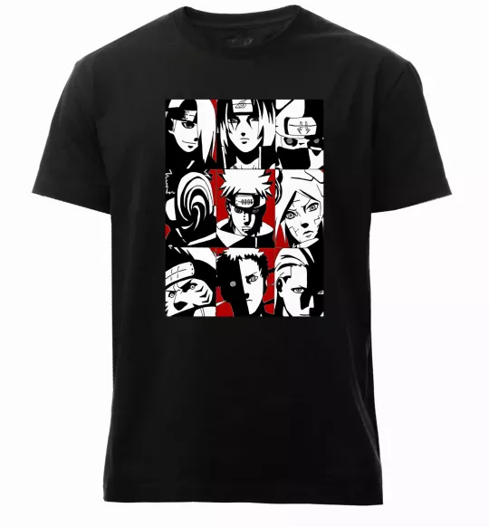 Чоловіча преміум футболка Akatsuki Чорний фото