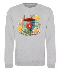 Свитшот Чашка новорічна Серый меланж фото