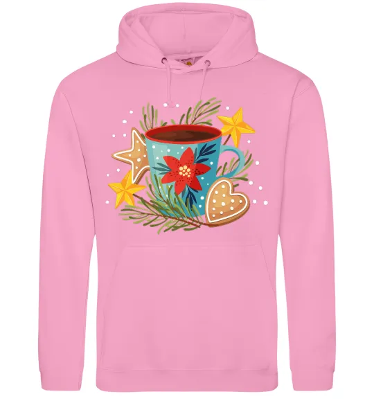 Чоловіча толстовка (худі) Чашка новорічна Рожевий фото