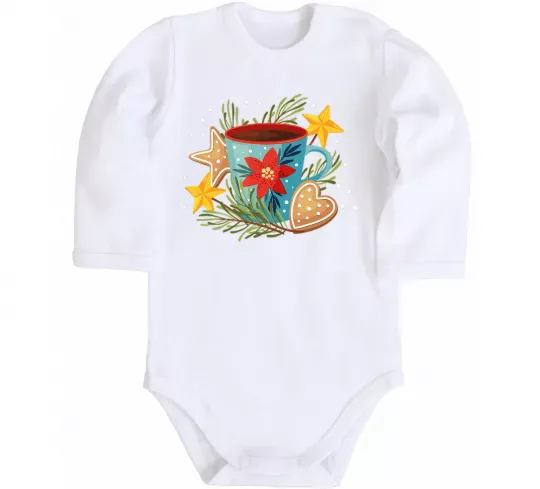 Дитячий бодік Чашка новорічна Білий фото