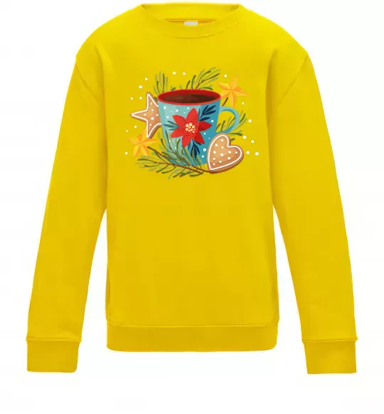 Детский Свитшот Чашка новорічна Солнечно желтый фото
