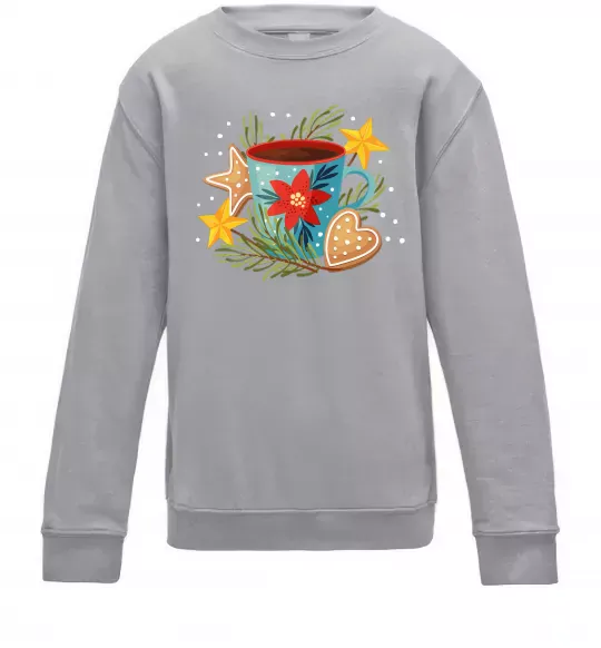 Детский Свитшот Чашка новорічна Серый меланж фото