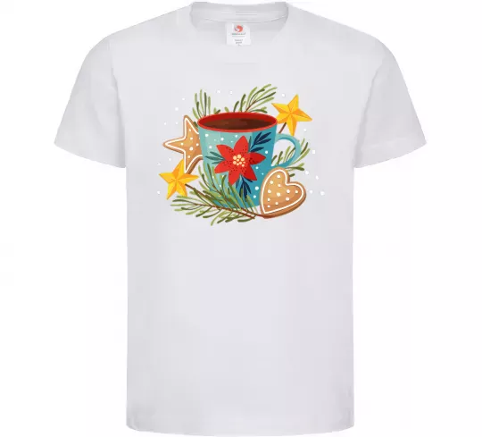 Детская футболка Чашка новорічна Белый фото