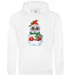 Чоловіча толстовка (худі) Сніговик в рукавичках Білий фото