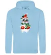 Чоловіча толстовка (худі) Сніговик в рукавичках Блакитний фото
