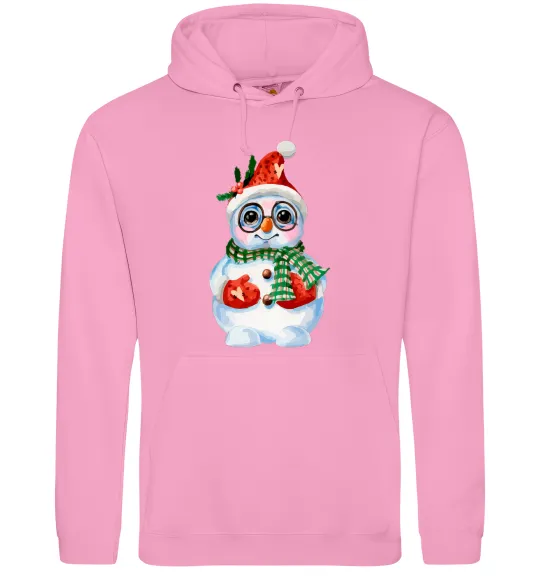 Женская толстовка (худи) Сніговик в рукавичках Розовый фото