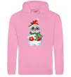 Женская толстовка (худи) Сніговик в рукавичках Розовый фото