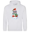 Женская толстовка (худи) Сніговик в рукавичках Серый меланж фото