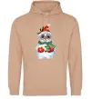 Женская толстовка (худи) Сніговик в рукавичках Песочный фото