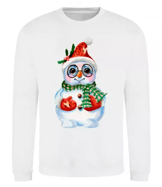 Свитшот Сніговик в рукавичках Белый фото