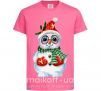 Детская футболка Снеговик в варежках Ярко-розовый фото