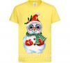Дитяча футболка Снеговик в варежках Лимонний фото