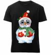 Чоловіча преміум футболка Сніговик в рукавичках Чорний фото